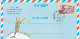 Aérogramme - 50e Anniversaire De La Disparition De Saint-Exupéry - Cachet Service Philatélique 1995 - Aérogrammes