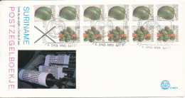 Suriname FDC 5-12-1979 Paramaribo Papaya Zuurzak Fruit Stamp Booklet With Cachet - Suriname