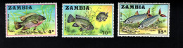 1955247411 1971 SCOTT 74 76 (XX) POSTFRIS MINT NEVER HINGED  -  FAUNA - MARINE LIFE - FISH - Zambia (1965-...)