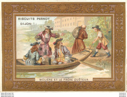 CHROMO BISCUITS PERNOT  MOLIERE ET LE FRERE QUETEUR FORMAT 12.50 X 9 CM - Pernot