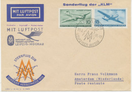 DDR 31.8.1956, Sonderflug Der KLM Zur Leipziger Herbstmesse Erster Flugtag „LEIPZIG – AMSTERDAM“ (HLII/19 / Dah.25d / DV - Correo Aéreo