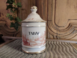 Ancien Pot à Tabac Porcelaine De Paris Décor Moulin Vers 1900 - Limoges (FRA)