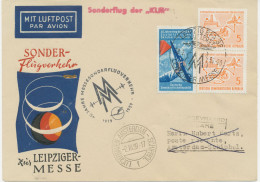 DDR 2.3.1957, Sonderflug Der KLM Zur Leipziger Frühjahrsmesse „LEIPZIG – AMSTERDAM“ (HLII/22 / Dah.28g) - Correo Aéreo