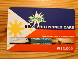 Prepaid Phonecard South Korea, Best Philippines Card - Flag - Corea Del Sud