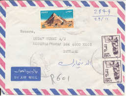 Egypt Registered Air Mail Cover Sent To Denmark 1-12-1987 - Aéreo