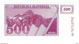 *slovenia  Vzorec  500 Tolarjev  1990  8S1   Unc - Slowenien