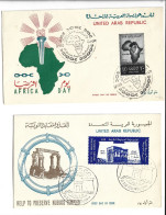 EGYPT EGYPTE SYRIA UAR - LOT OF 2 FDC - Covers & Documents