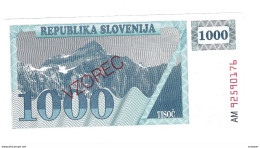 *slovenia  Vzorec  1000 Tolarjev  1991  9S1   Unc - Slowenien