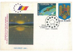 COV 58 - 1569 Romania Member Of The Council Of Europe, Romania - Cover - Used - 1993 - Europese Instellingen