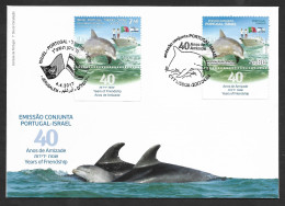 Portugal Emission Commune Avec Israel 2017 Dauphin Combo FDC Joint Issue W/ Israel Dolphin Combo FDC - Delfini