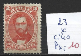 HAWAÏ 23 * Côte 40 € ( Charnière Forte ) - Hawaï