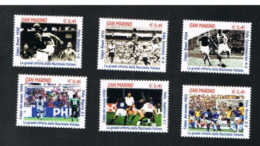 SAN MARINO - UN 1857.1862 - 2002 MONDIALI DI CALCIO IN GIAPPONE E COREA (COMPLET SET OF 6 STAMPS, BY BF)  - MINT ** - Unused Stamps