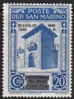 SAN MARINO  SCOTT NO 217  MINT HINGED  YEAR  1943 - Ongebruikt