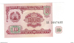 Tajikistan 10 Rubles 1994  3  Unc - Siria