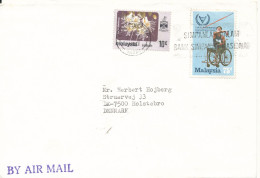 Malaysia Sabah Cover Sent To Denmark Topic Stamps - Malaysia (1964-...)