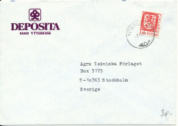 Finland Cover Sent To Sweden Single Franked  Lion Type Stamp - Briefe U. Dokumente