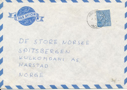 Finland Air Mail Cover Sent To Norway 2-1-1973 Single Franked LION Type - Cartas & Documentos