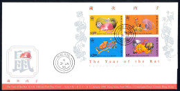 Hong Kong Sc# 737a FDC Souvenir Sheet 1996 1.31 Year Of The Rat - Cartas & Documentos