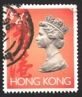 Hong Kong Sc# 651D (folds) Used (a) 1992-1997 $20 Orange Red QEII - Gebruikt