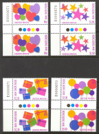 Hong Kong Sc# 661-664 MNH Gutter Pairs 1992 Greetings Stamps - Nuevos