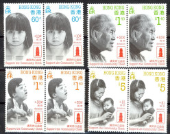 Hong Kong Sc# B1-B4 MNH Pair 1988 Community Chest - Nuovi