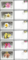 Hong Kong Sc# 451-456 FDC Set/6 Maximum Postcards (stamp On Back) 1985 Flowers - Lettres & Documents