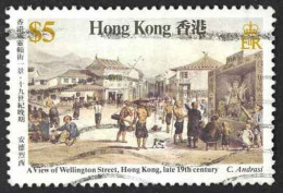 Hong Kong Sc# 489 Used 1987 $5 View Of Wellington Street - Used Stamps