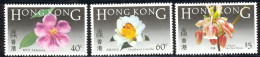 Hong Kong Sc# 451,453,456 MNH 1985 Indigenous Flowers - Unused Stamps