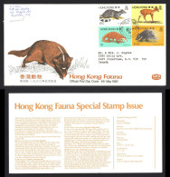 Hong Kong Sc# 384-387 FDC (Air Mail) 1982 Animals - FDC