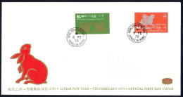 Hong Kong Sc# 302-303 FDC Combination UNADRESSED 1974 2.1 HK Arts Festival - Covers & Documents