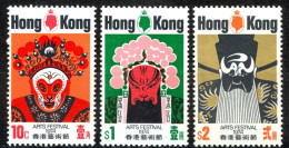 Hong Kong Sc# 296-298 MNH 1974 Chinese Opera Masks - Nuevos