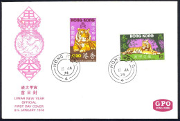 Hong Kong Sc# 294-295 (HK CXL) FDC Combination 1974 1.8 Lunar New Year - Brieven En Documenten