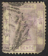 Hong Kong Sc# 42 Cull 1882-1902 10c Lilac Queen Victoria  - Gebraucht