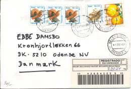 Brazil Registered Cover Sent To Denmark 17-2-1998 Topic Stamps - Lettres & Documents