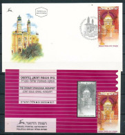 ISRAEL 2000 DAHANY SYNAGOGUE BUDAPEST HUNGAY STAMP MNH + FDC + POSTAL SERVICE BULLETIN - Unused Stamps (with Tabs)