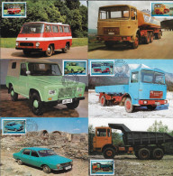 Roumanie 1975 Y&T 2928 à 2933. 6 Cartes Maximum. Véhicules Communistes Roumains. Camions, Dacia 1300, Benne, Citerne - LKW