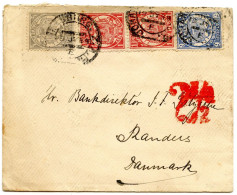 EX-COLONIES ANGLAISES - TRANSVAAL - LETTRE DE JOHANNESBURG POUR LE DANEMARK (1 TIMBRE DEFAUT) - Transvaal (1870-1909)