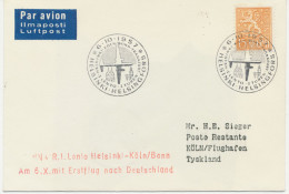 FINNLAND 6.10.1957 Seltene Kab.-Erstflug Finnair „HELSINKI – KÖLN“ (Hab.2568) - Storia Postale