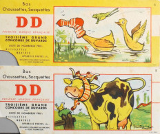 2 BUVARDS - Chausettes Bas Soquettes D.D - Vache , Canard Et Grenouille - Illustration Maurice Parent N° 5 Et 6 - BE - Dieren