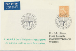 FINNLAND 6.10.1957 Seltene Kab.-Erstflug Finnair „HELSINKI – FRANKFURT“ (Hab.2569) - Brieven En Documenten