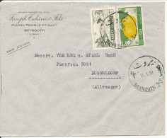 Lebanon Air Mail Cover Sent To Germany 11-1-1958 Topic Stamps - Lebanon