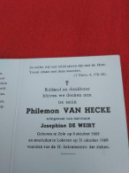 Doodsprentje Philemon Van Hecke / Zele 8/10/1909 Lokeren 31/10/1989 ( Josephine De Weirt ) - Religion & Esotérisme