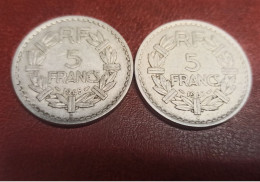 FRANCE - LOT 2 Monnaies 5 F LAVRILLIER ALU 1945 B Et 1945 C - 5 Francs