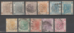 HONG KONG (CHINA) - 1863 - YVERT N°8/13+12a+15/18 OBLITERES - FILIGRANE CC - COTE 2020 = 250 EUR - Usados