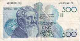 BILLETE DE BELGICA DE 500 FRANCS DEL AÑO 1986 DIFERENTES FIRMAS (BANKNOTE) - 500 Franchi