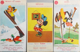 3 BUVARDS - Savon Cadum - BD BANDE DESSINÉE WALT-DISNEY - Minnie N° Coupé , Dingo N° 8 Et Mickey Et Goofy N° 9 - BE - Limpieza