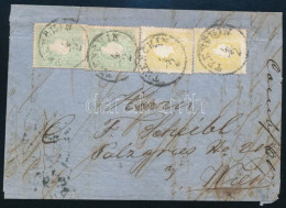 1861 2 X 1858 2kr II. Tipus + 2 X 1858 Zöld 3kr Teljes Tartalmú Levélen "TRENCHIN" - "WIEN" (bélyeget Nem érintő Kis Sza - Andere & Zonder Classificatie