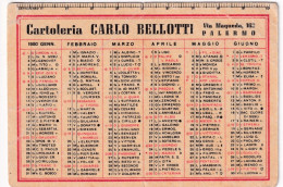 Calendarietto - Cartoleria - Carlo Bellotti - Palermo - Anno 1950 - Petit Format : 1941-60