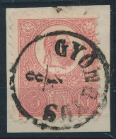 1871 Kőnyomat 5kr Kivágáson "GYÖNGYÖS" (10.000) - Sonstige & Ohne Zuordnung