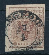 O 1850 6kr HP III Quadrilpapír, Finom Nyomat "(SZ)EGEDIN" - Altri & Non Classificati